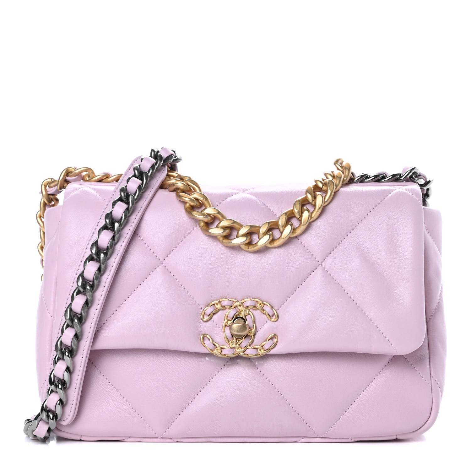 Chanel Lambskin Quilted Medium Chanel 19 Flap Light Pink 1 of 10