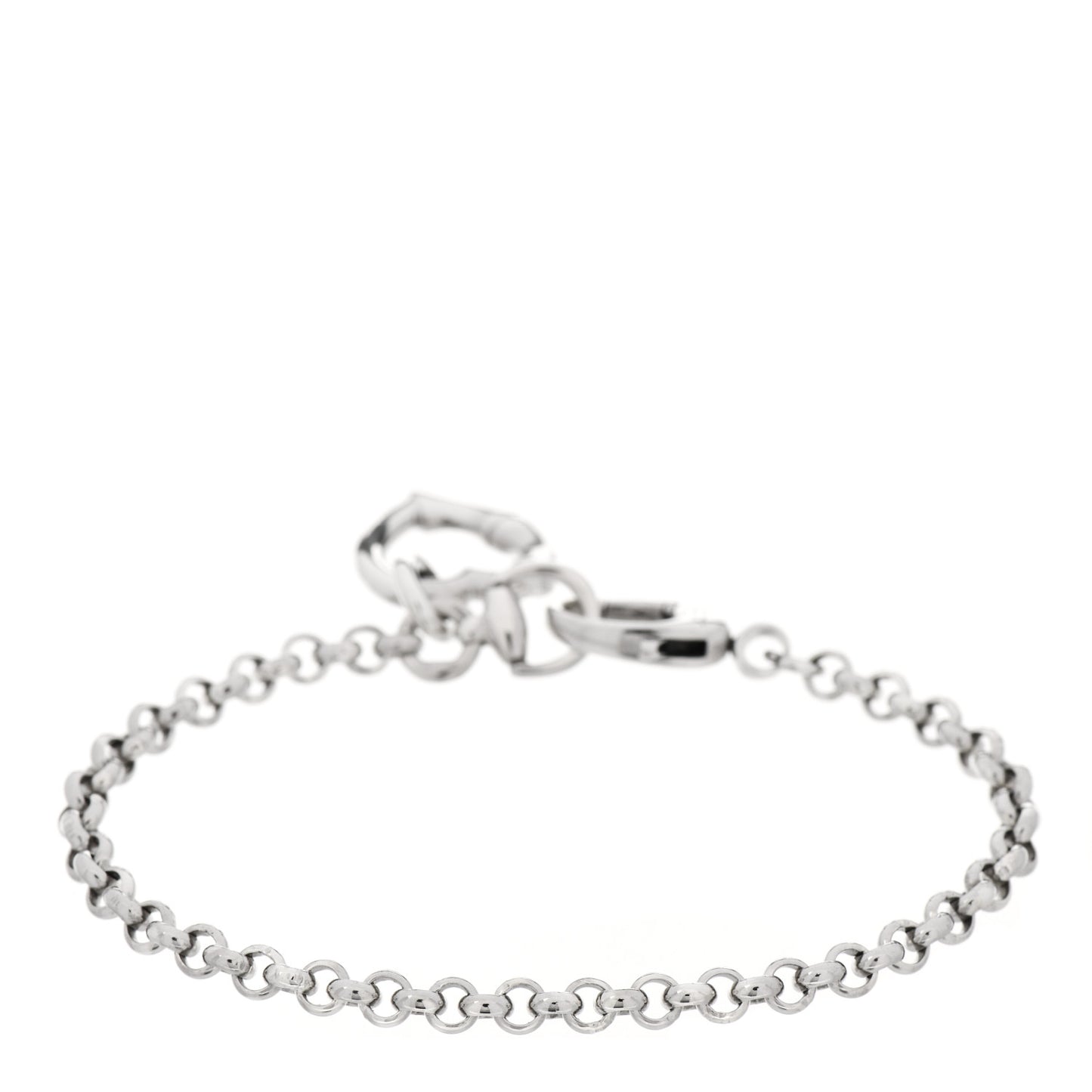 Sterling Silver Bamboo Heart Charm Bracelet