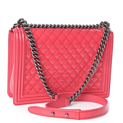 Chanel Patent Quilted Large Boy Flap Pink 3 of 10