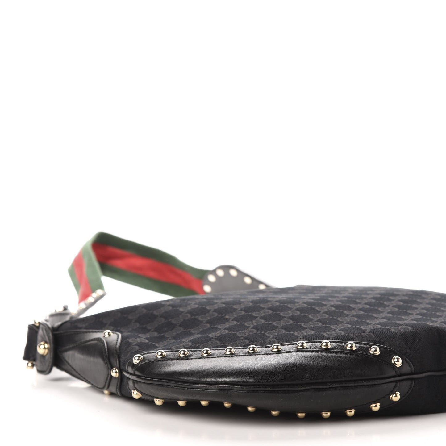 Monogram Web Studded Pelham Shoulder Bag Black