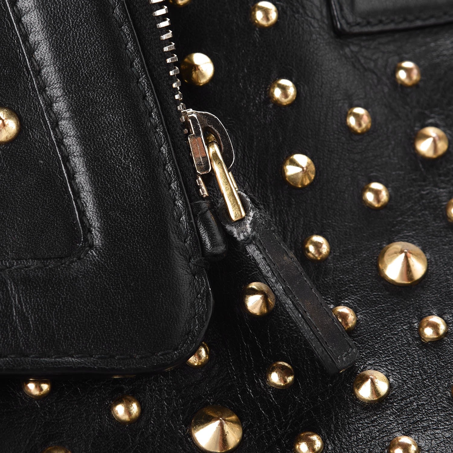 Alexander McQueen Calfskin Studded De Manta Clutch Black 9 of 9