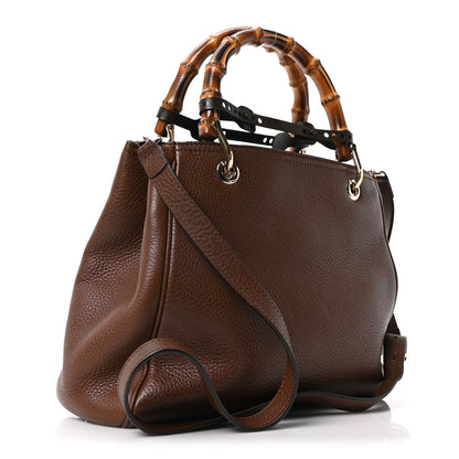 Gucci Calfskin Small Bamboo Shopper Tote Brown 3 of 10