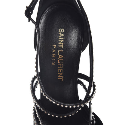 Saint Laurent Calfskin Studded Strap Janis 105 Pumps 35.5 Black 8 of 12