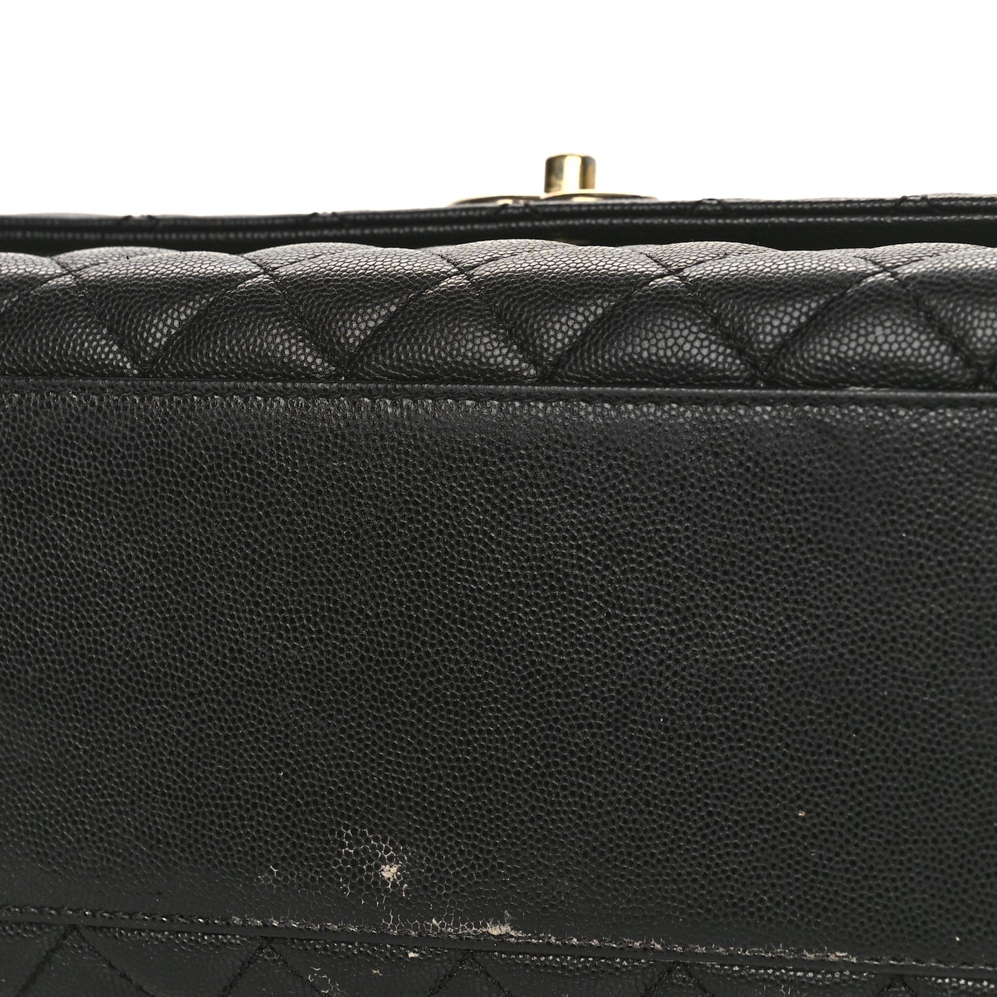 Caviar Quilted Small Coco Handle Flap Black