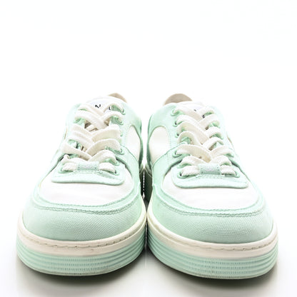 Chanel Cotton Sneakers 39 Light Turquoise White 3 of 9