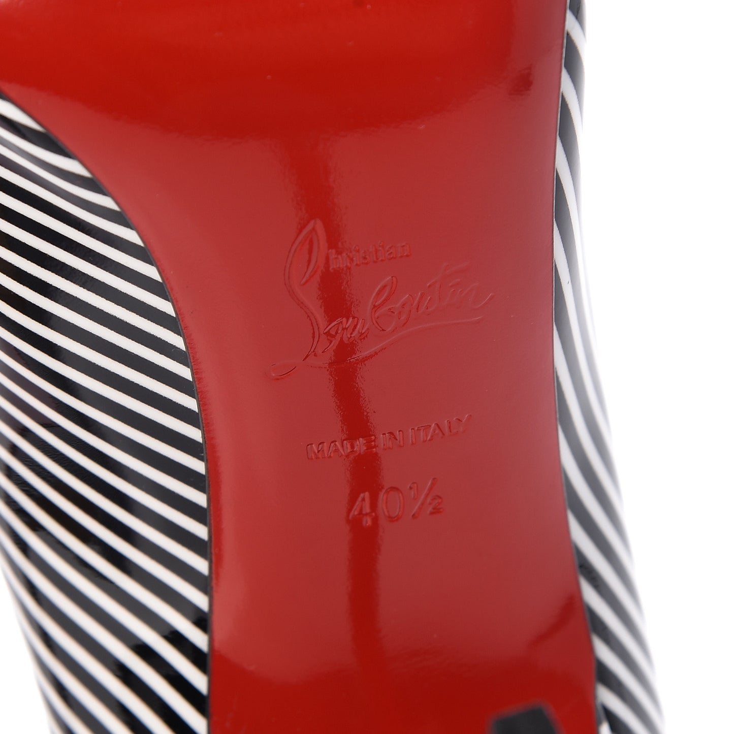 Patent Stripes Decollete 554 100 Pumps 40.5 Black White