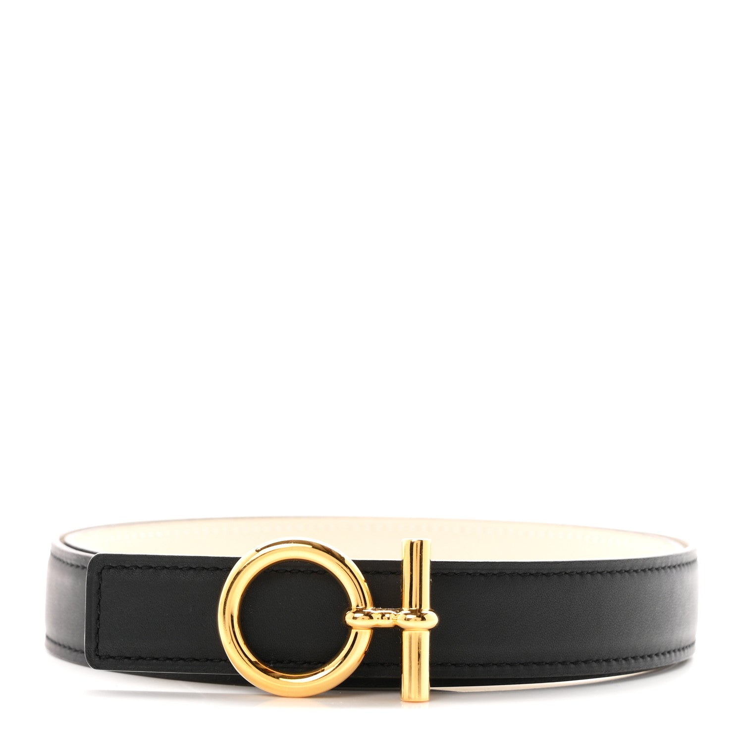 Hermes Swift Epsom 24mm Flot Belt 80 32 Black Craie 1 of 6