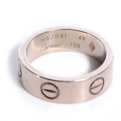 Cartier 18k White Gold 5mm Love Ring Size 49 US 4.75 3 of 5