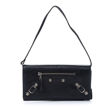 Balenciaga Agneau Giant 12 Silver Hardware Continental Wallet on Strap Black 1 of 10