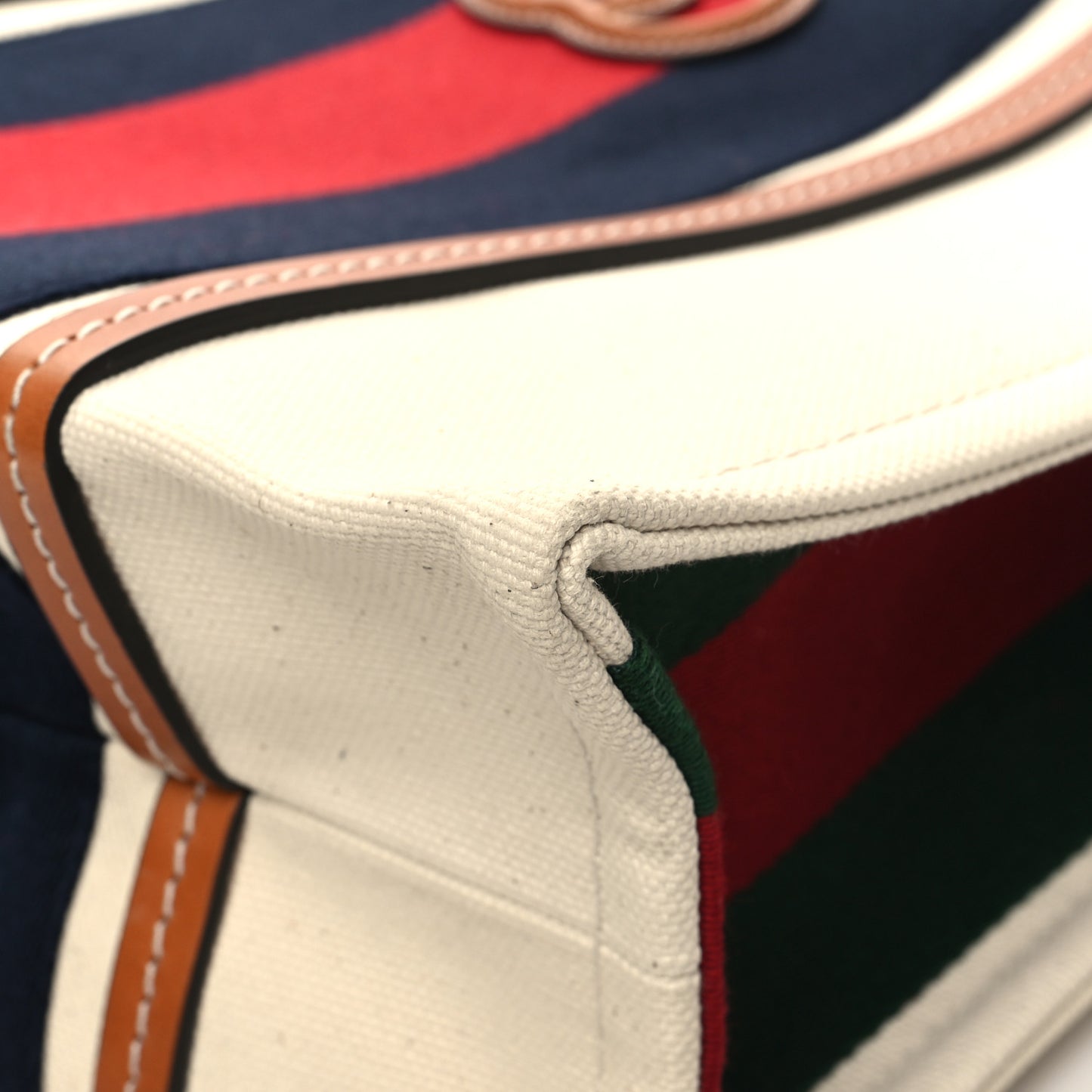 Canvas Calfskin Web Small Interlocking G Tote Bag Red Blue