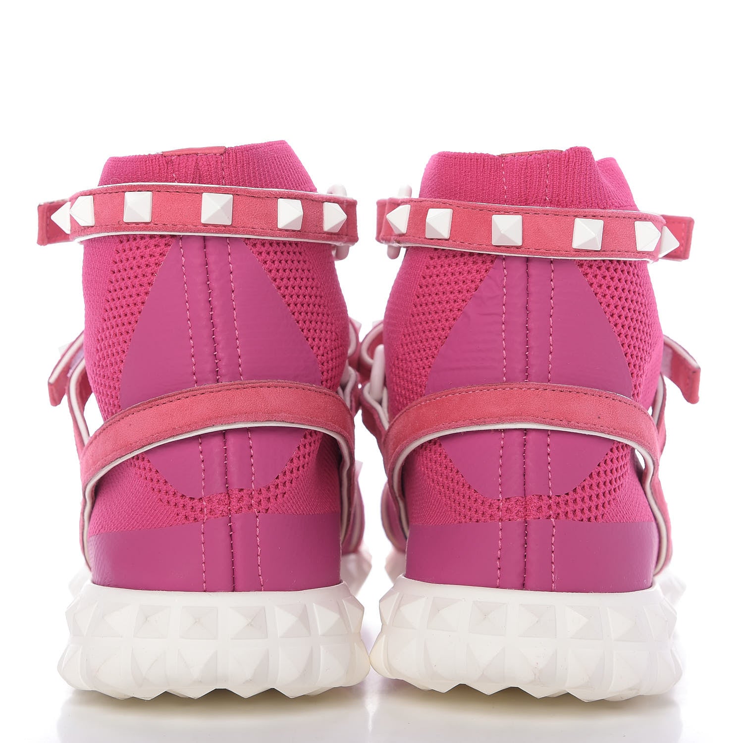 Valentino Garavani Body Tech Knit Free Rockstud Sock High Top Sneakers 37.5 Shadow Pink Optic White 6 of 10