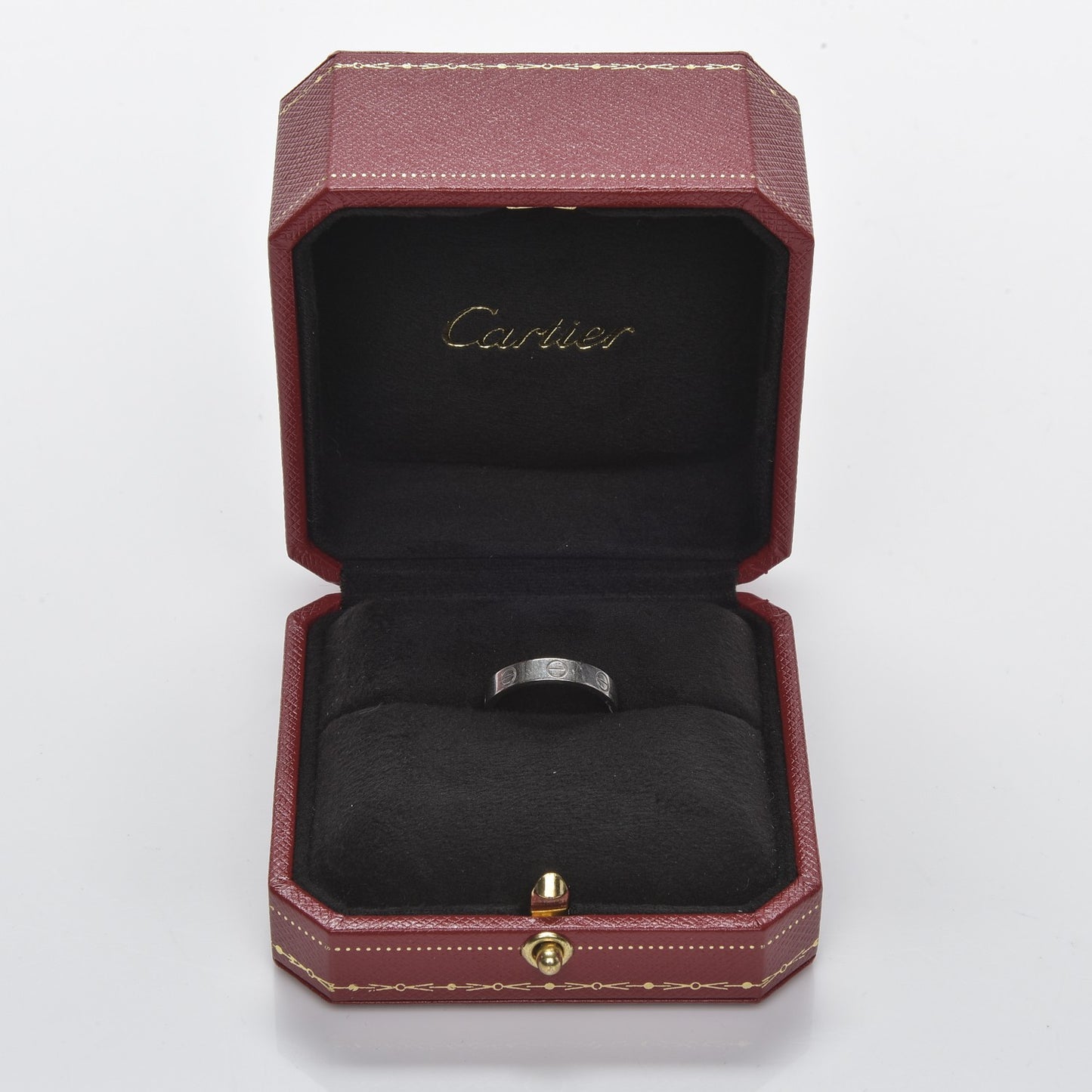 18K White Gold 4mm LOVE Wedding Band Ring 51 5.75