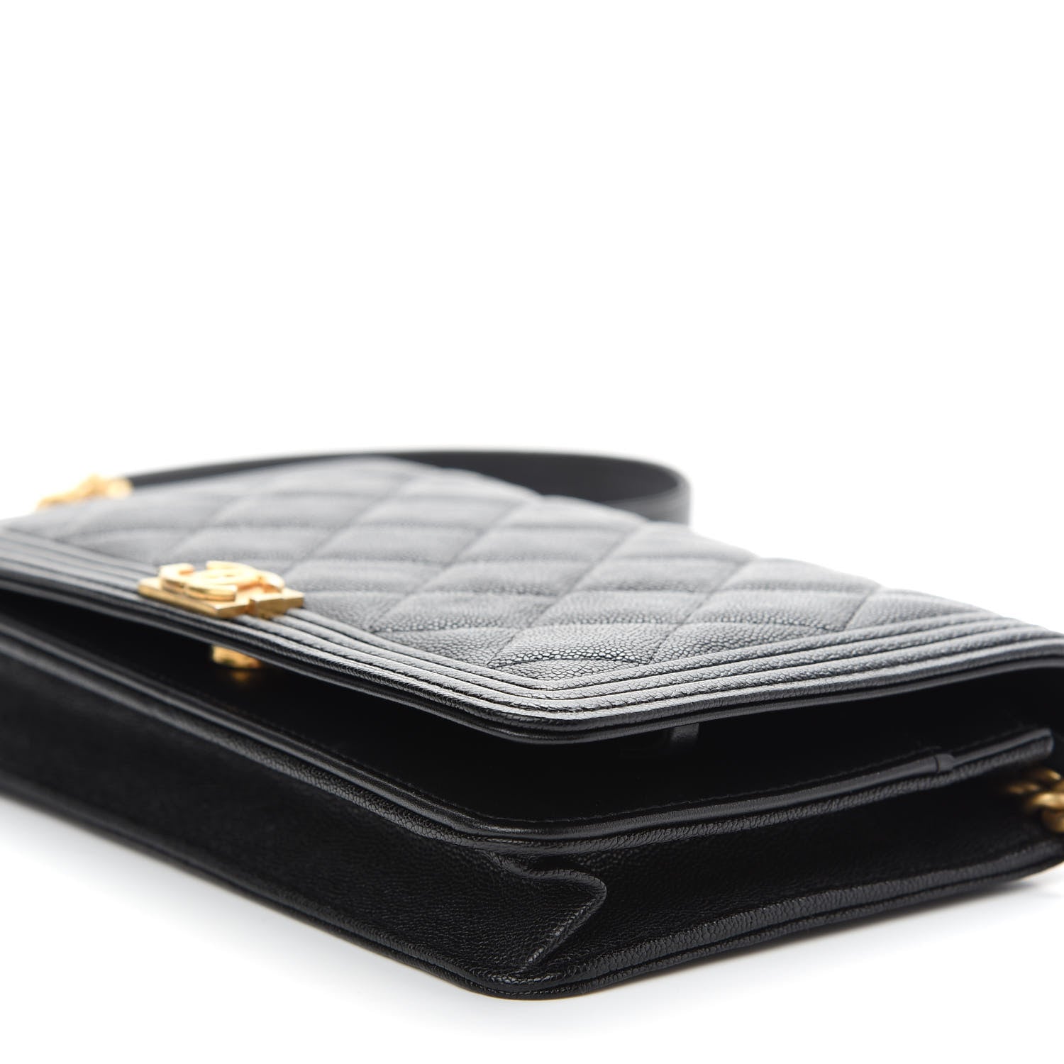 Chanel Caviar Quilted Boy Wallet On Chain WOC Black 10 of 10