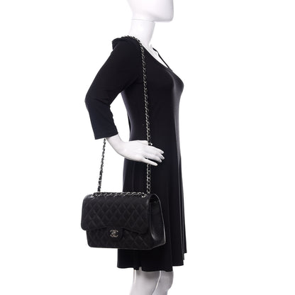 Chanel Caviar Quilted Jumbo Double Flap Black 2 of 11