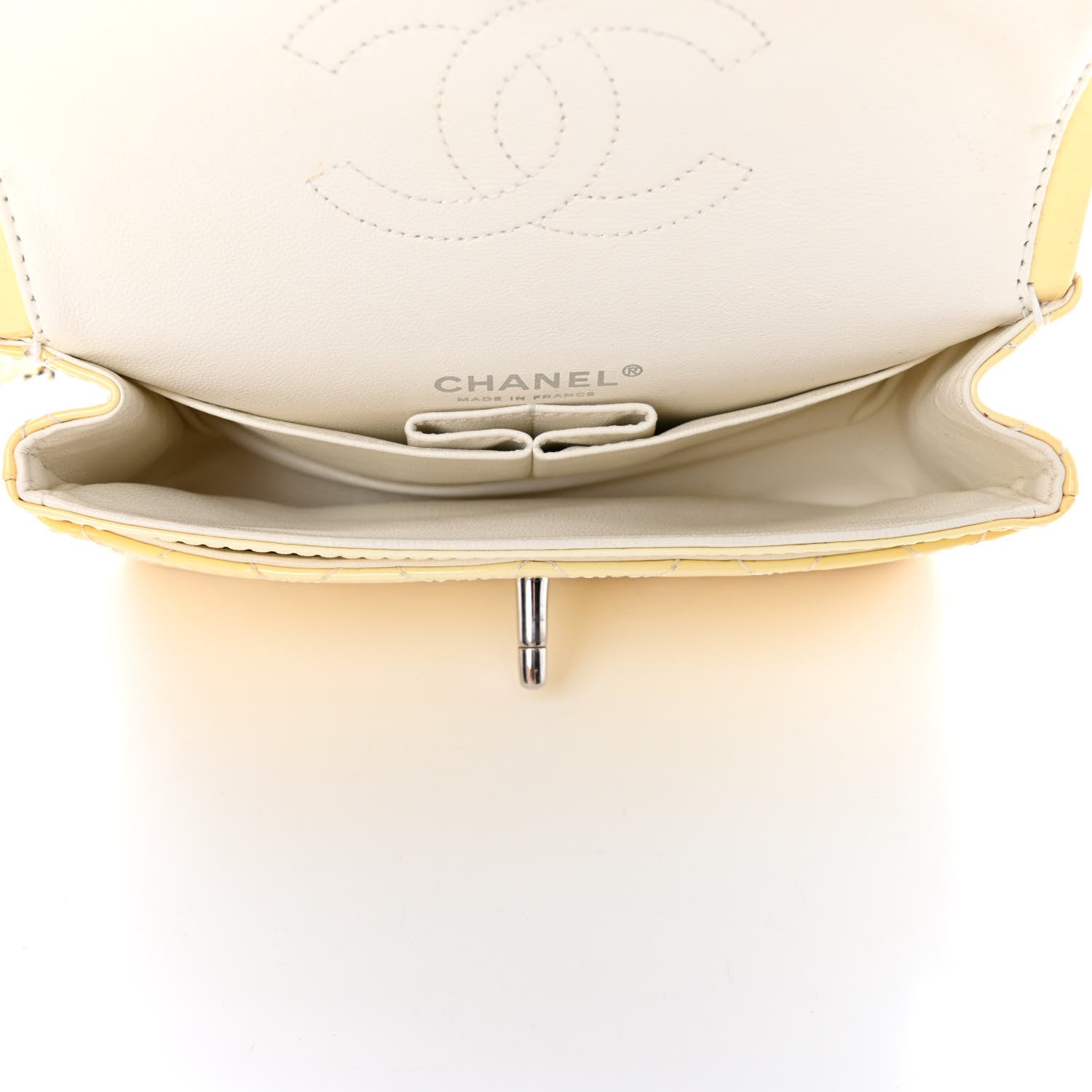 Chanel Patent Quilted Medium Double Flap Ivory 4 of 8
