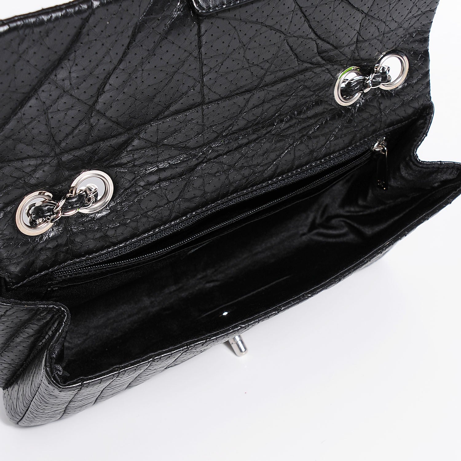 Chanel Aged Calfskin Perforated Flap Black 5 of 8