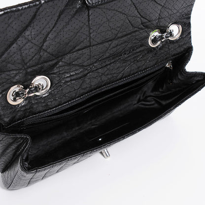 Chanel Aged Calfskin Perforated Flap Black 5 of 8