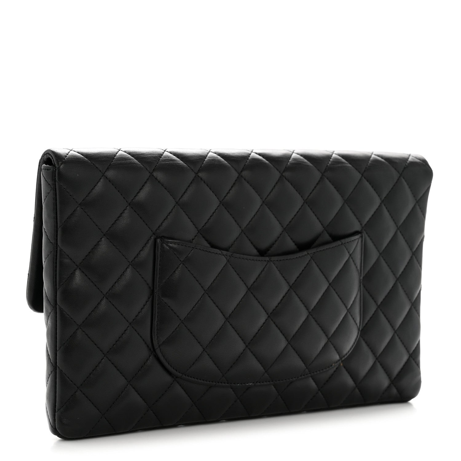 Chanel Lambskin Quilted Flap Clutch Black 3 of 14