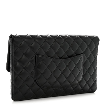 Chanel Lambskin Quilted Flap Clutch Black 3 of 14