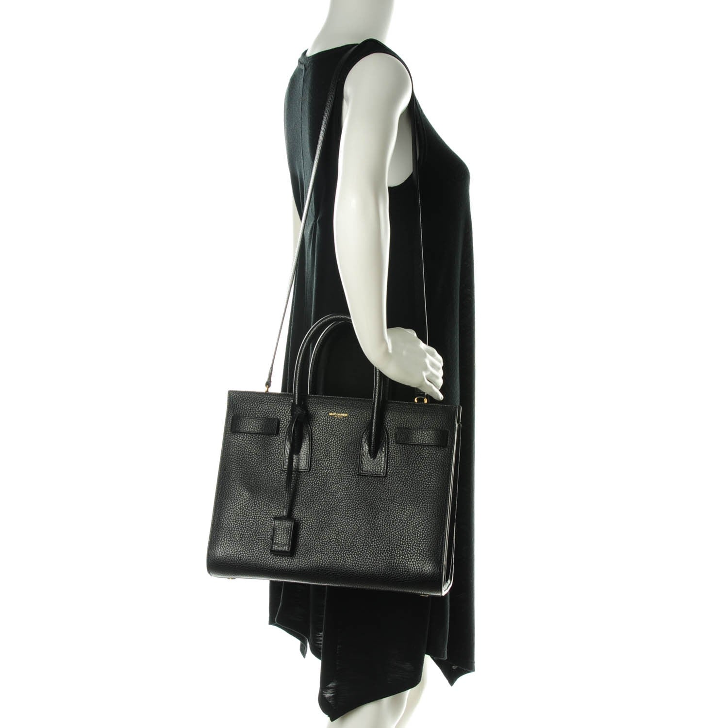 Saint Laurent Grained Calfskin Small Sac De Jour Black 2 of 7