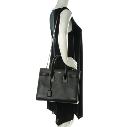 Saint Laurent Grained Calfskin Small Sac De Jour Black 2 of 7