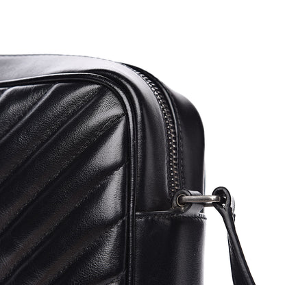 Saint Laurent Calfskin Matelasse Monogram Lou Camera Bag Black 13 of 14