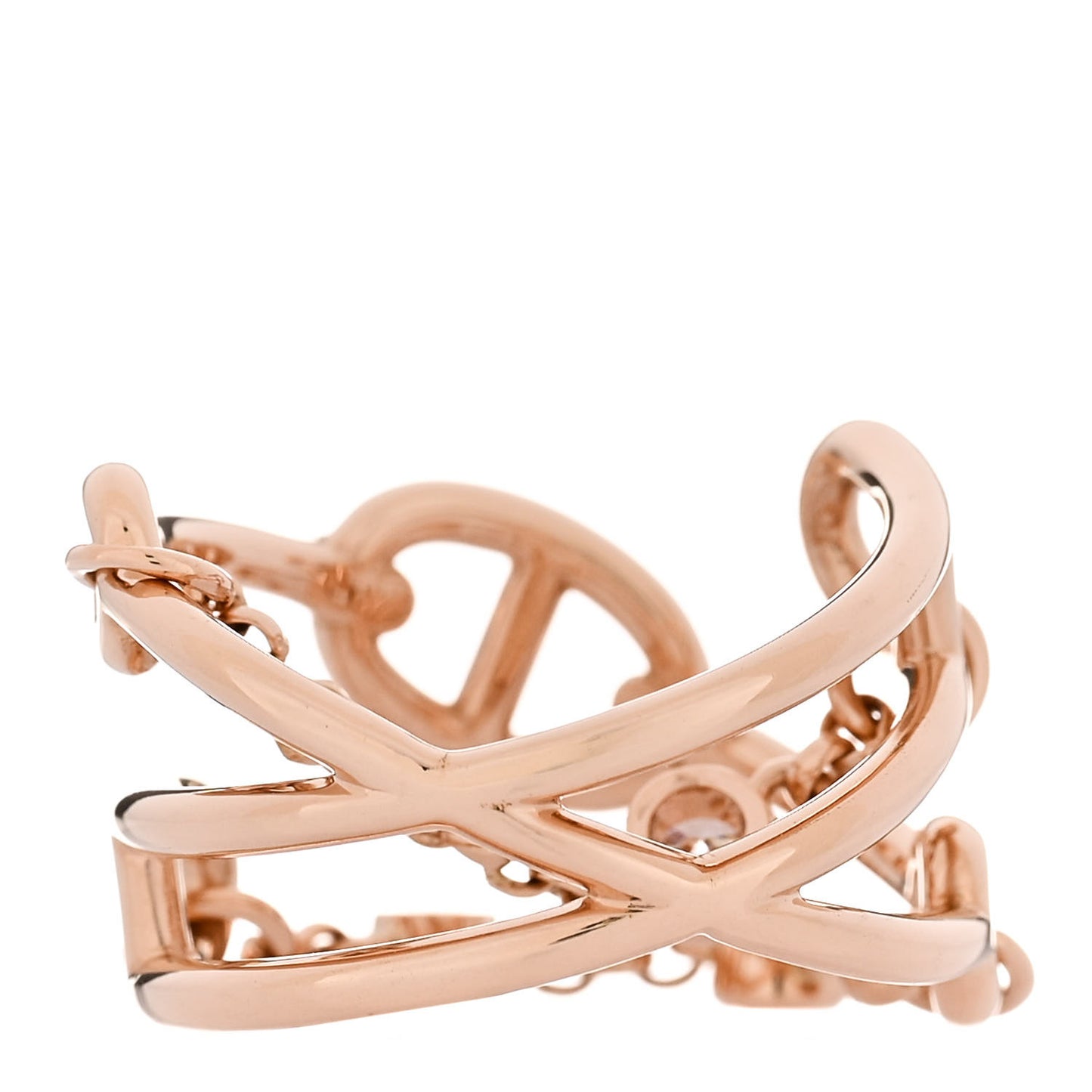 18K Rose Gold Diamond MM Chaine d'Ancre Chaos Ring 51 5.75