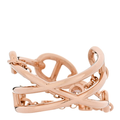 Hermes 18K Rose Gold Diamond MM Chaine d'Ancre Chaos Ring 51 5.75 3 of 5
