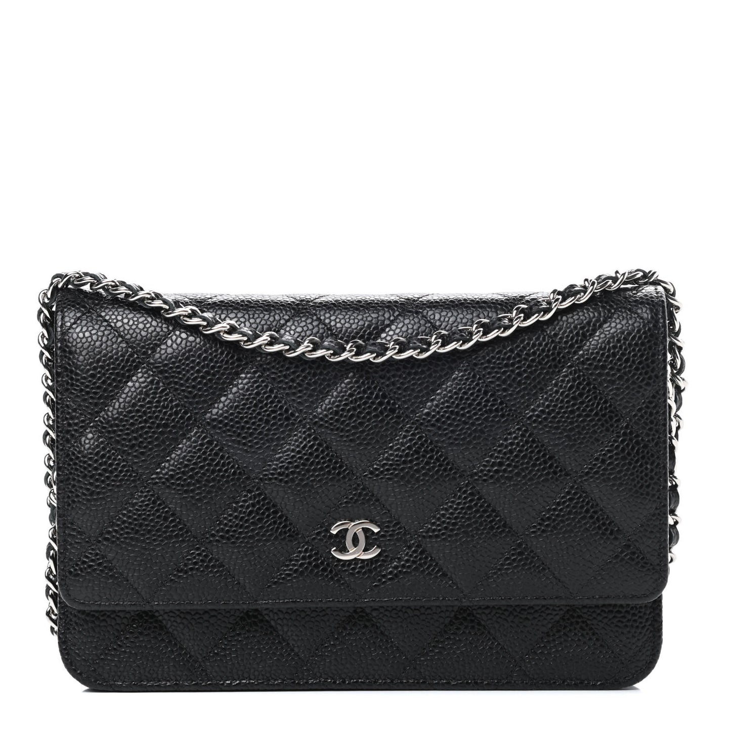 Caviar Quilted Wallet On Chain WOC Black