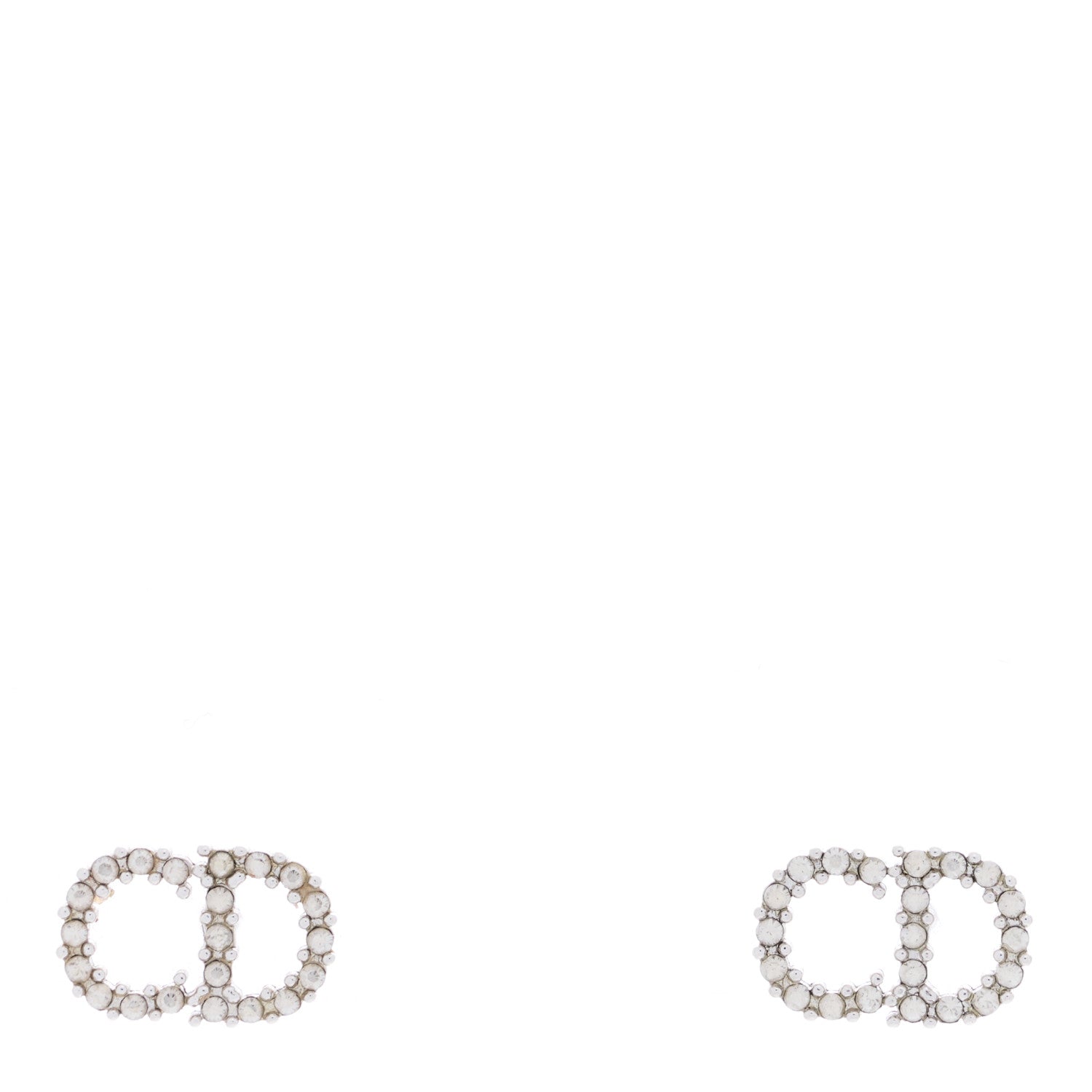 Christian Dior Crystal Clair D Lune Earrings Silver 1 of 3