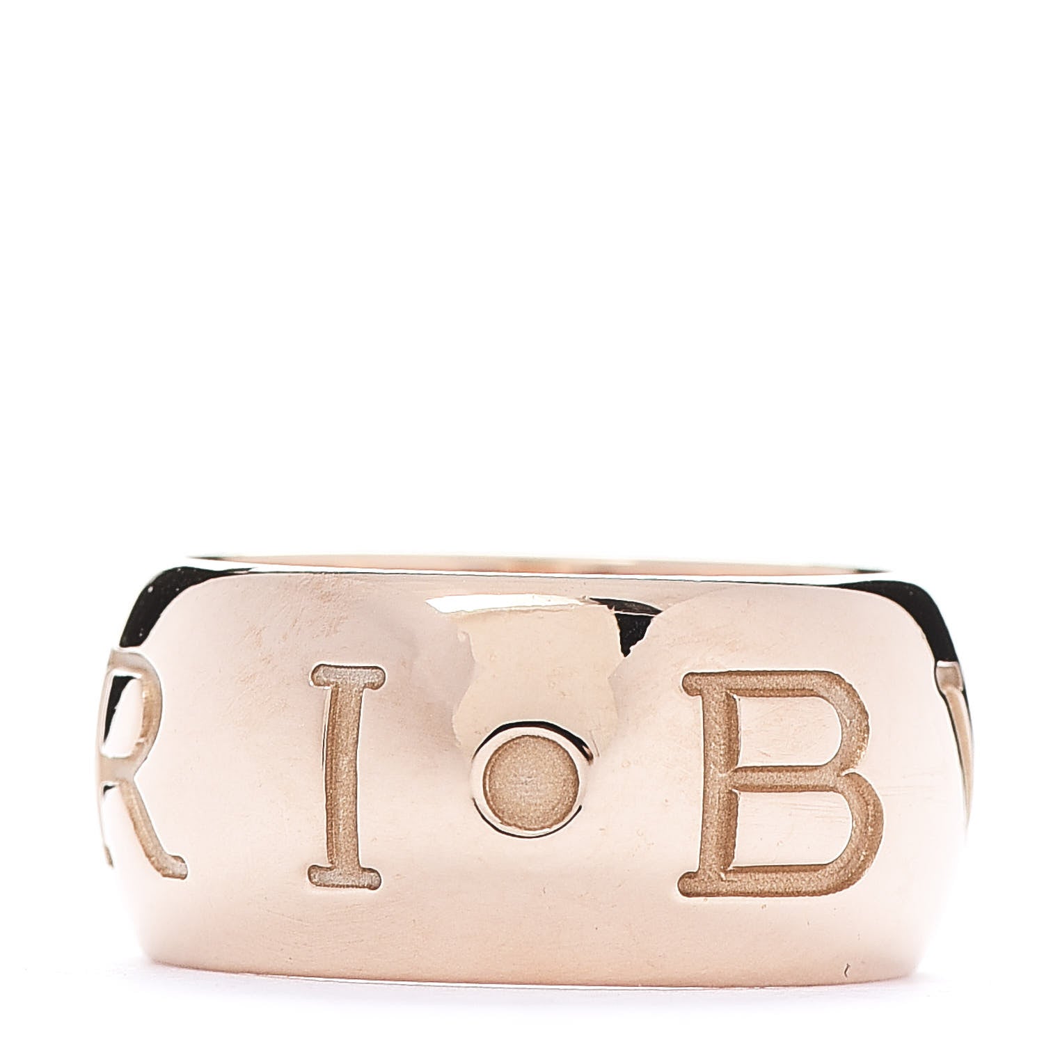 Bulgari 18K Rose Gold Monologo Band Ring 55 7.25 1 of 7