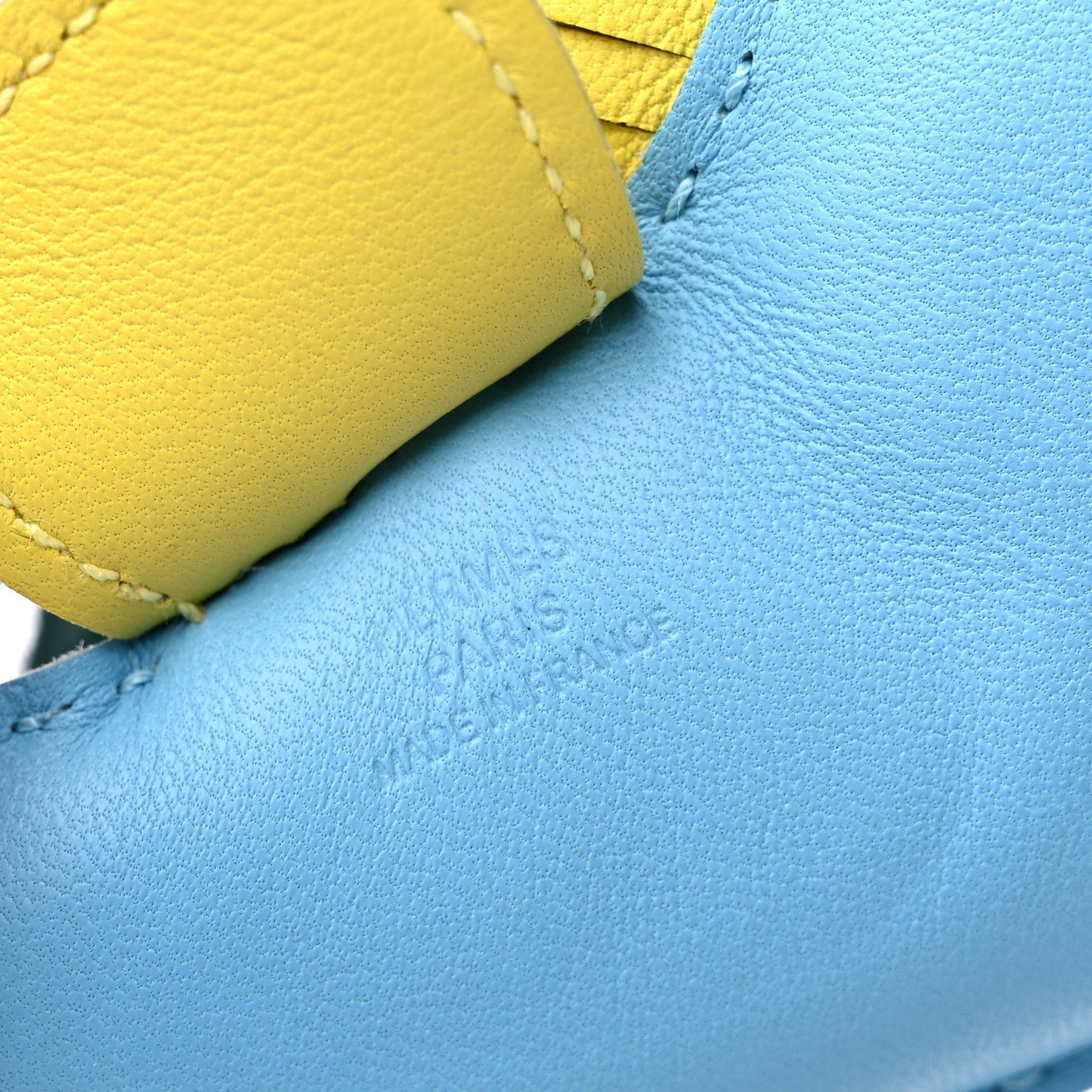 Hermes Milo Lambskin Grigri Rodeo Horse Bag Charm MM Bleu Celeste Lime Malachite 3 of 6