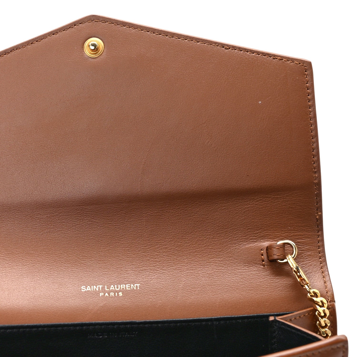 Saint Laurent Micro Raffia Monogram Uptown Chain Wallet Natural Hay Brick 12 of 13