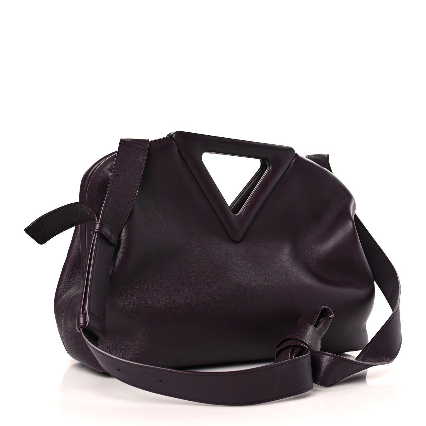 Calfskin Medium The Point Triangle Bag Grape