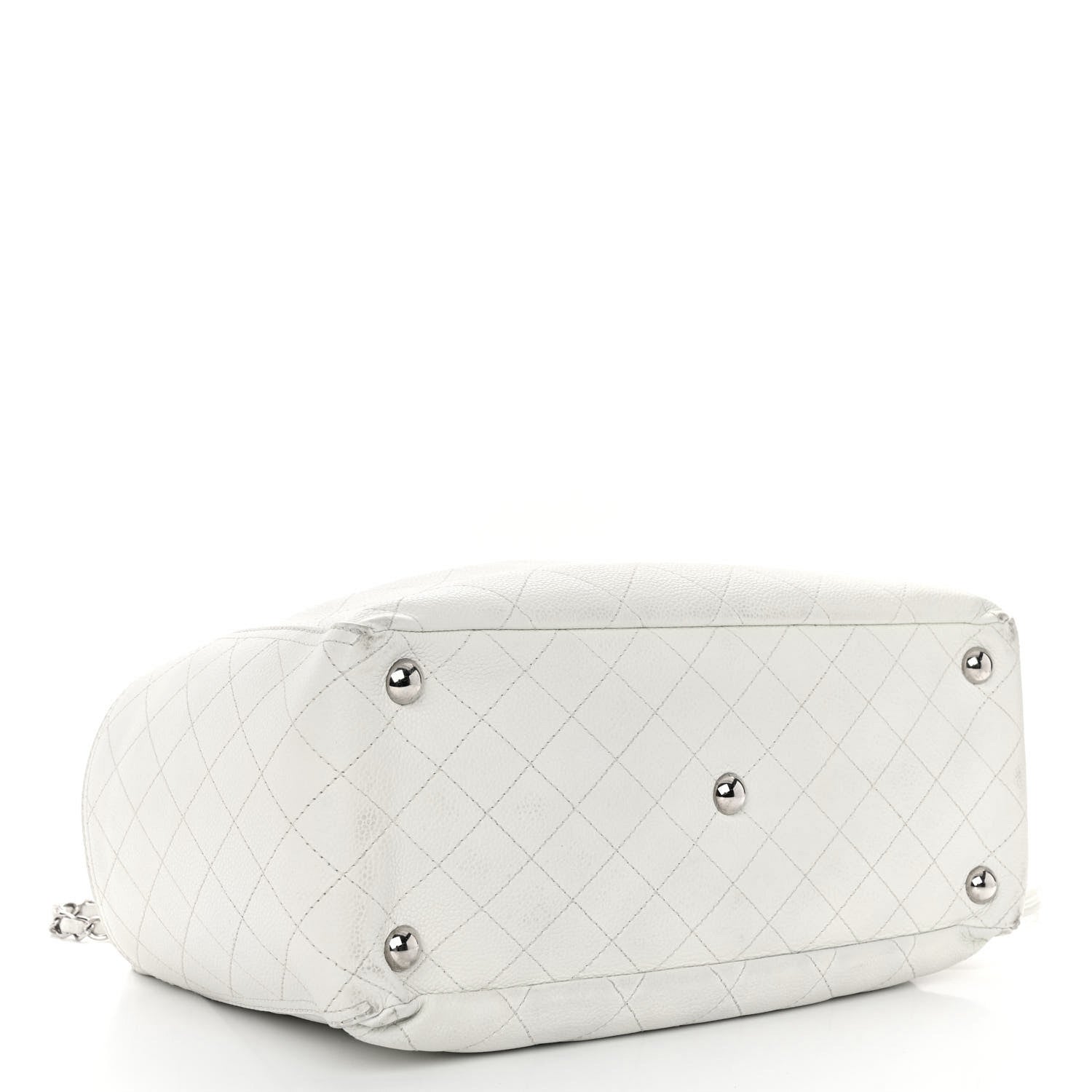 Chanel Grained Calfskin CC Pocket Tote White 4 of 10