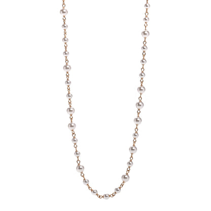 Chanel Metal Crystal Pearl 90’s Icon Logo Necklace Gold 1 of 4