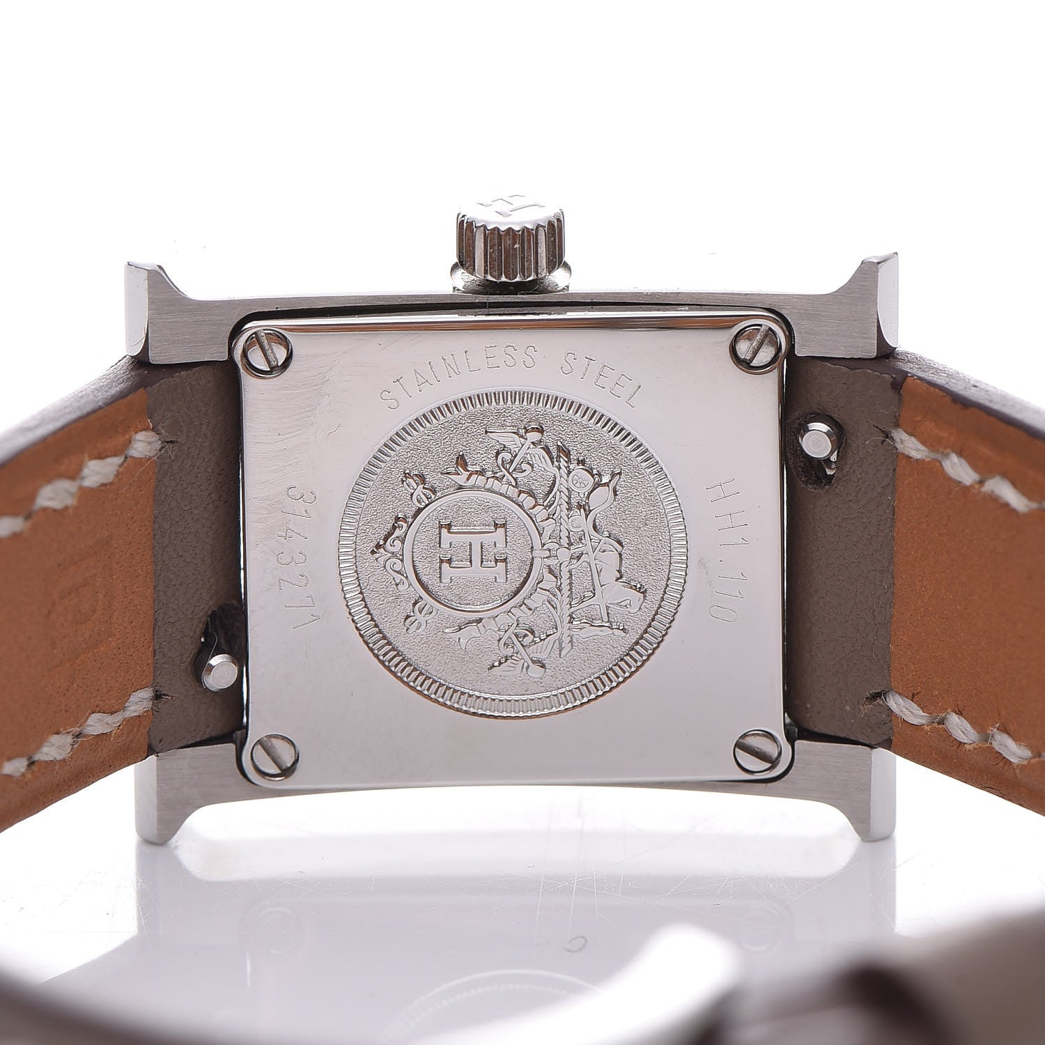 Hermes Stainless Steel Swift 17.2mm Heure H Hour Watch Etoupe 5 of 11