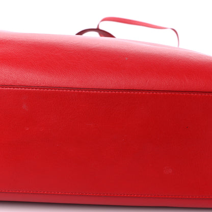 Jimmy Choo Calfskin Crystal Buckle Shopping Tote Red 14 of 17