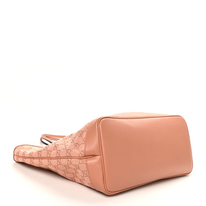 Gucci Monogram Textured Dollar Calfskin Large Ophidia Shopping Tote Cloche Rose Pink 5 of 13