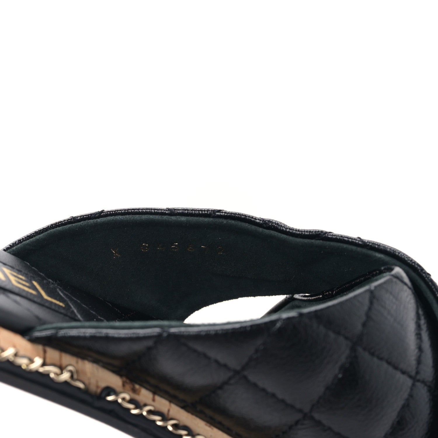 Chanel Lambskin Quilted Chain CC Sandals 39 Black 8 of 8