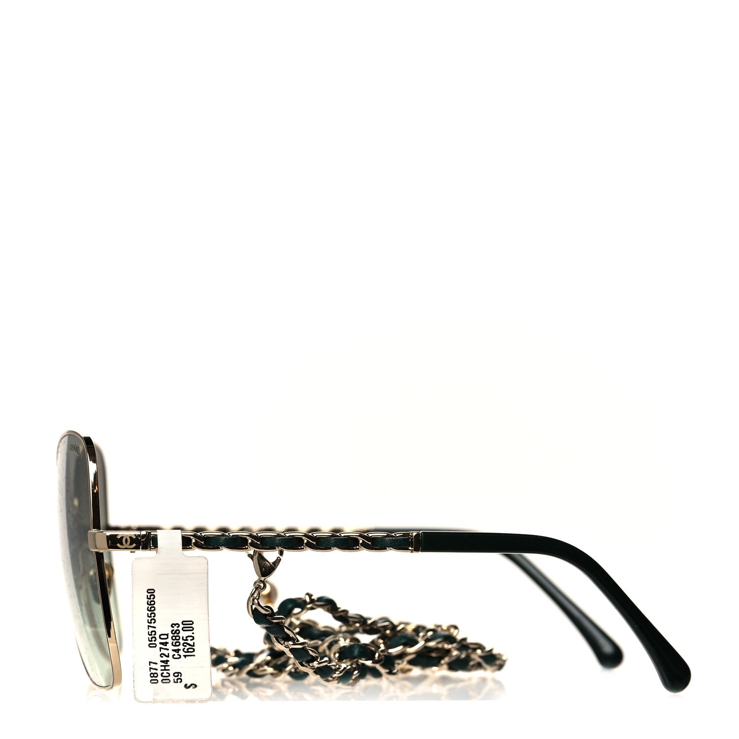 Chanel Metal Square Frame Chain Sunglasses 4274-Q Green 3 of 8