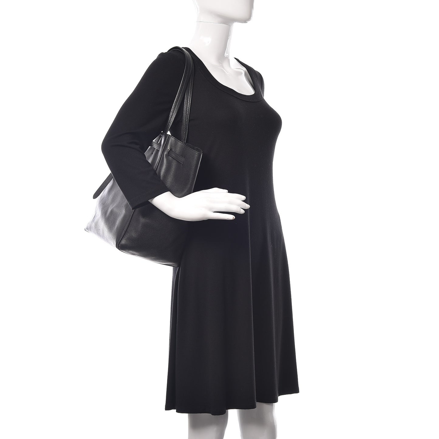 Soft Grained Calfskin Small Belt Cabas Phantom Black