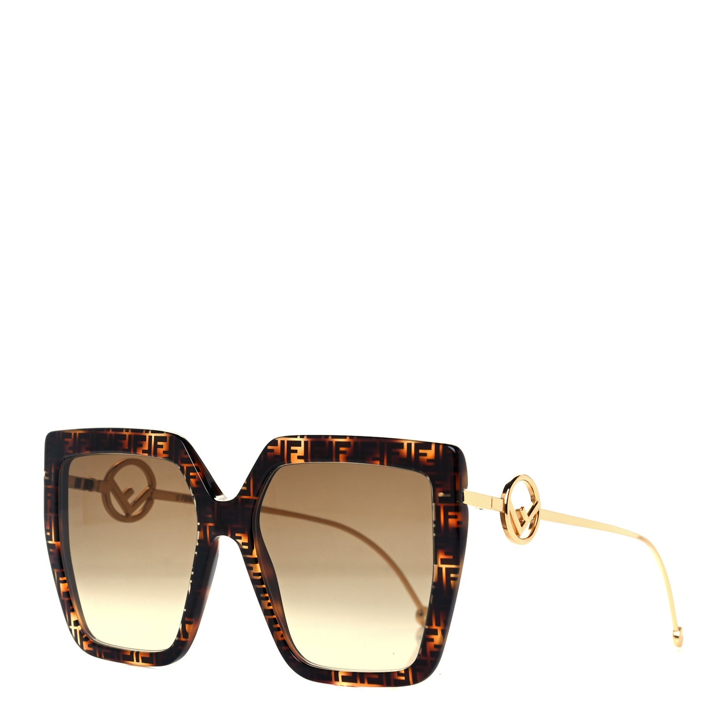 Acetate Metal F is Fendi FF Butterfly Sunglasses FF 0410/S Havana