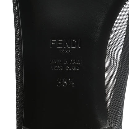 Fendi Mesh Skimmer Ballerina Flats 38.5 Navy Black 6 of 7