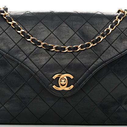 Chanel Lambskin Diamond Stitch Envelope Single Flap Black 9 of 23