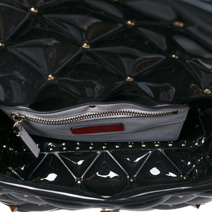 Valentino Garavani PVC Candystud Top Handle Bag Black White 7 of 9
