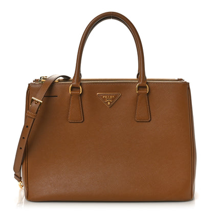 Prada Saffiano Medium Galleria Double Zip Tote Caramel 1 of 12