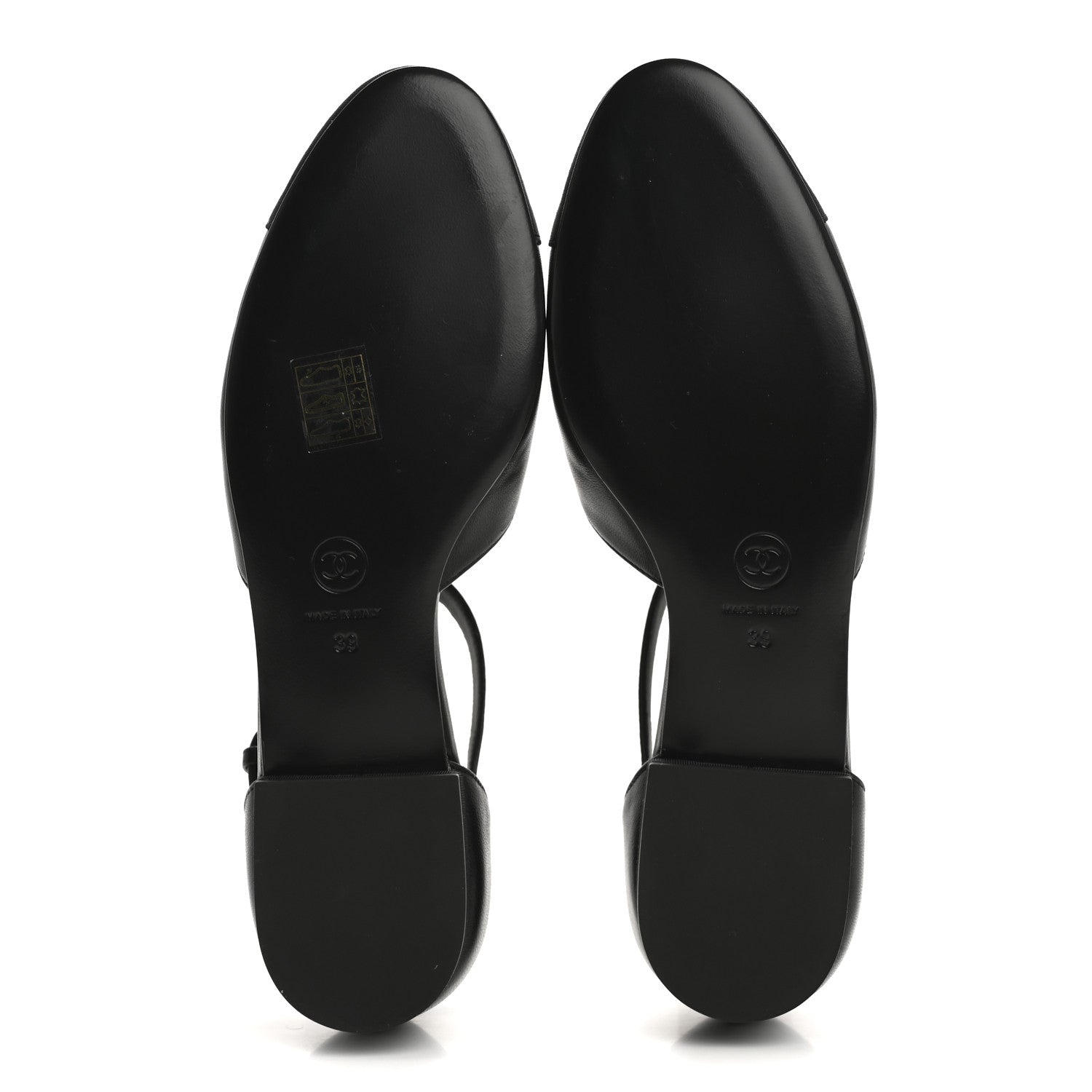 Chanel Lambskin Grosgrain Cap Toe Pearl CC Mary Jane Flats 39 Black 6 of 10