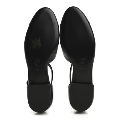Chanel Lambskin Grosgrain Cap Toe Pearl CC Mary Jane Flats 39 Black 6 of 10