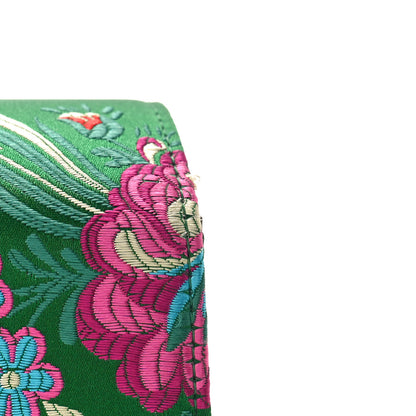 Gucci Jacquard Floral Medium Sylvie Top Handle Bag Green Multicolor Black 10 of 13